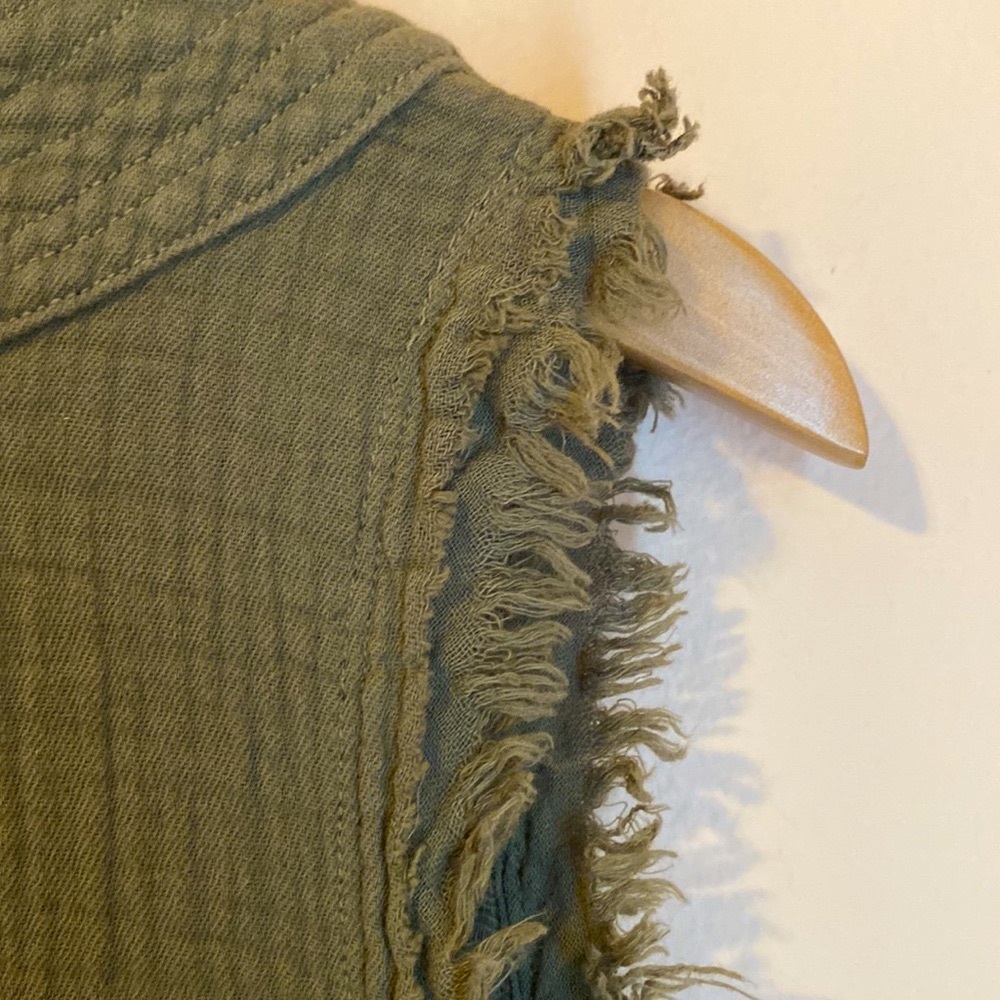 Raquel Allegra cotton gauze sleeveless Luna midi dress olive army green Medium - Picture 12 of 14